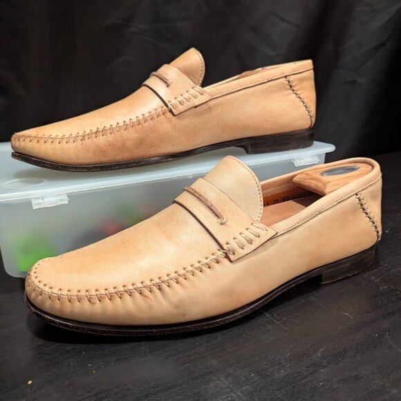 MENS SANTONI BIEGE PENNY LOAFERS CASUAL DRESS SLIP ON LEATHER SHOES 10 D main image 12